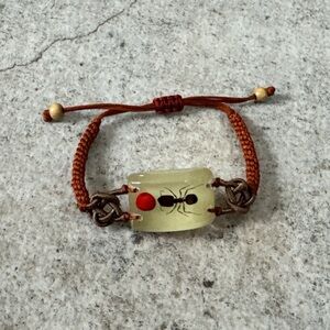 Real Ant Resin Bracelet – Adjustable Macrame Cord Insect Jewelry - Nature